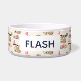 Tigela Padrão de cabeça para baixo da prega castanha bran