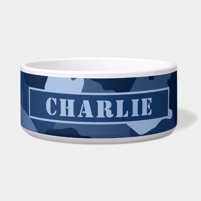 Tigela Padrão de Camo Azul Camuflagem (Frente)