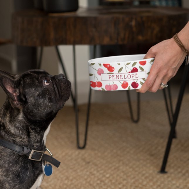 Tigela Padrão de Cereja Doce | Monograma (Criador carregado)