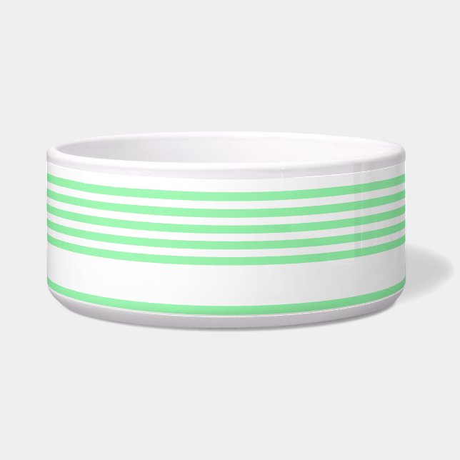 Tigela Padrão de cinco faixas verde e branco (Frente)