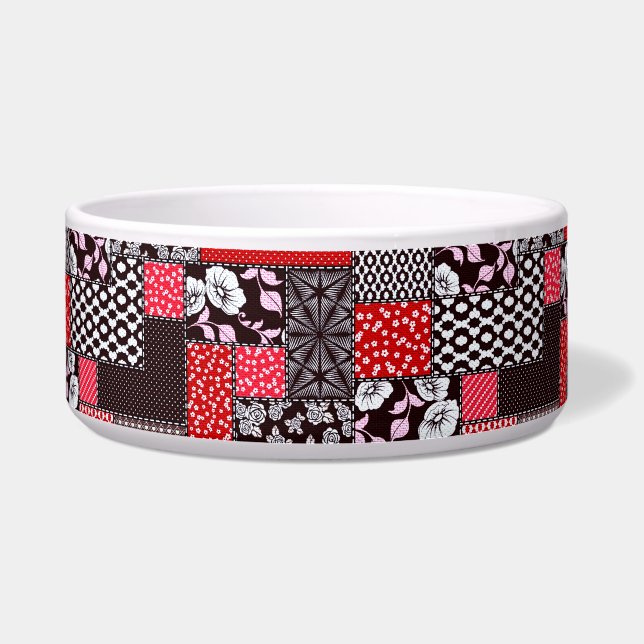 Tigela Padrão de Colcha Floral com Remendo Retrô (Frente)