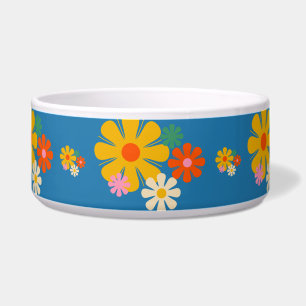 Tigela Padrão De Cor Floral Do Groovy Retro