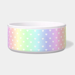Tigela Padrão de Corações do Pastel Rainbow