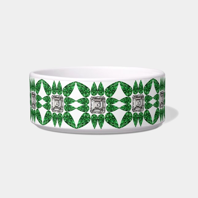 Tigela Padrão de Diamante em forma de pera verde (Frente)