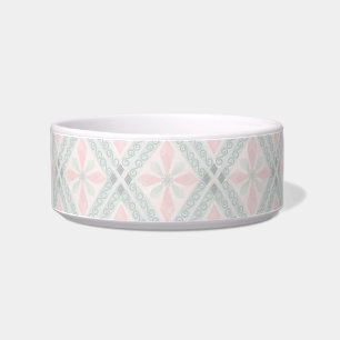 Tigela Padrão de diamante pastel verde e rosa