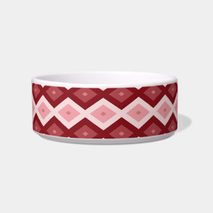 Tigela Padrão de diamante vermelho