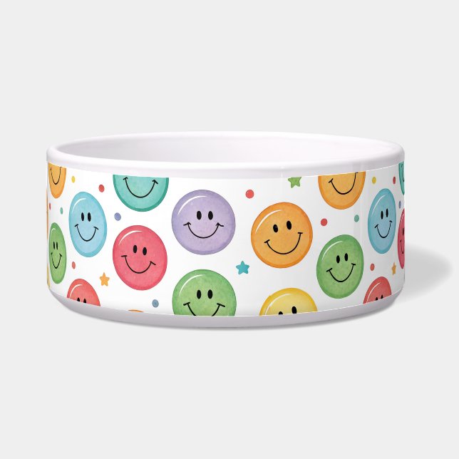 Tigela Padrão de Emoji Sorridente (Frente)