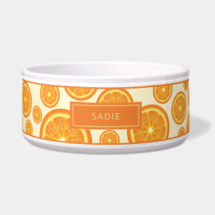 Tigela Padrão de fatias de Fruta laranja com o nome própr