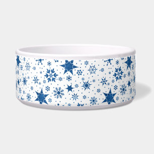 Tigela Padrão de Floco de Neve Azul