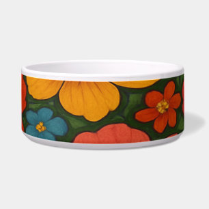 Tigela Padrão De Flor Selvagem Brilhante