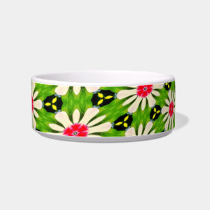 Tigela Padrão de Flores Cor-de-Rosa e Branco