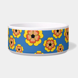 Tigela Padrão de Flores de Laranja Amarelo