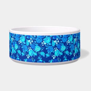Tigela Padrão de Flores de Rosa Azul Clássico-87600