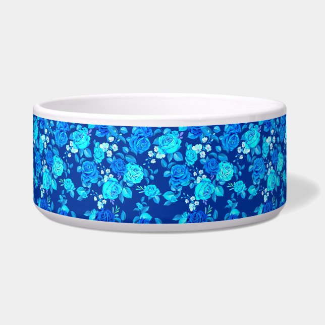 Tigela Padrão de Flores de Rosa Azul Clássico-87600 (Frente)