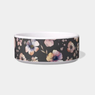 Tigela Padrão de Flores Silvestres Rosadas Aquarela Boho 