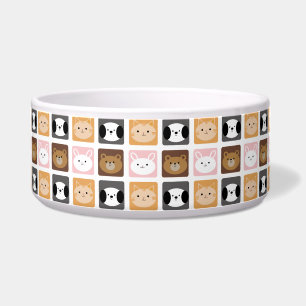 Tigela Padrão de Gato, Coelho, Cachorro e Urso
