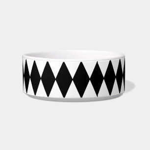 Tigela Padrão de Harlequin do Diamante Negro e Branco