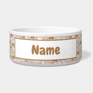 Tigela Padrão de impressões de papoilas de cãozinho 