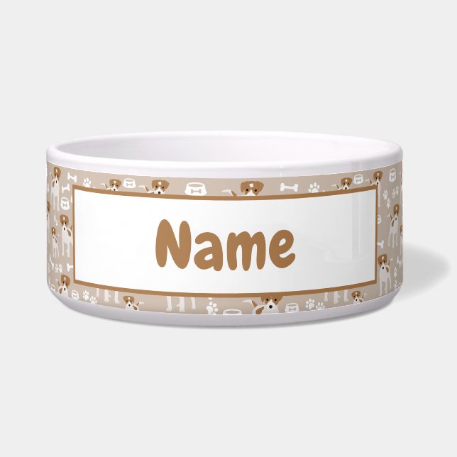Tigela Padrão de impressões de papoilas de cãozinho (Frente)