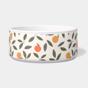 Tigela Padrão de Laranja e Folhas