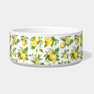 Tigela Padrão de limão, flores de limão, folhas, citrinos