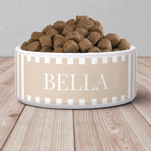 Tigela Padrão de Listras Bege Moderno Cachorro Pet Person
