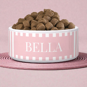 Tigela Padrão de Listras Rosa Moderno Cachorro Pet Person