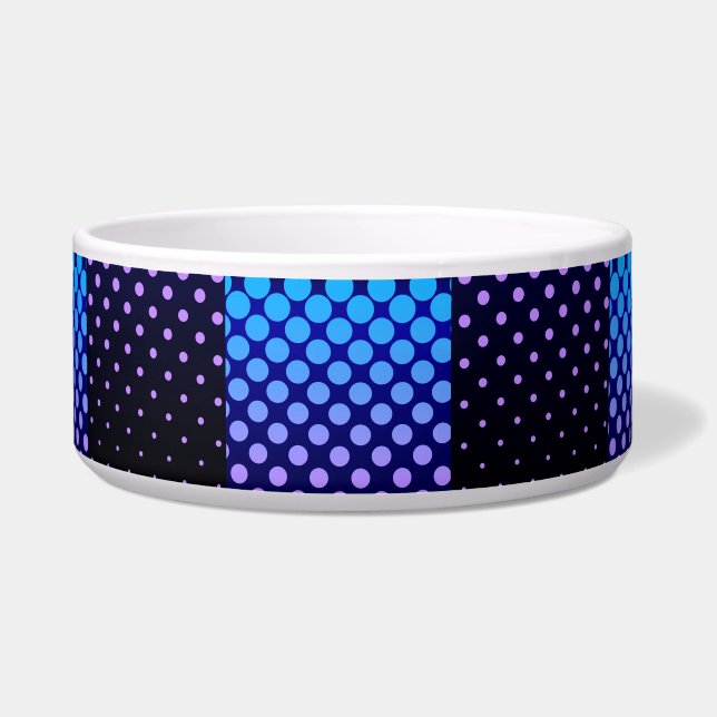 Tigela Padrão de Meia-Tom Retro Azul e Roxo (Frente)