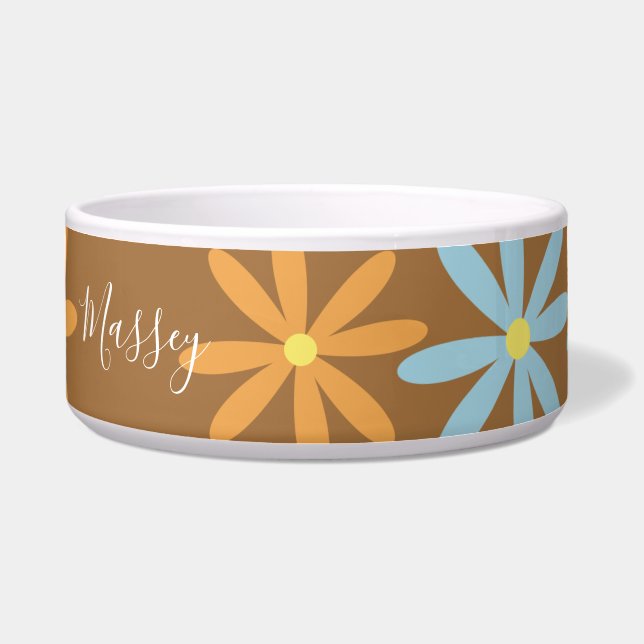 Tigela Padrão de Nome Floral do Groovy (Frente)