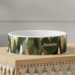 Tigela Padrão de Pinheiro Elegante Floresta Rústica