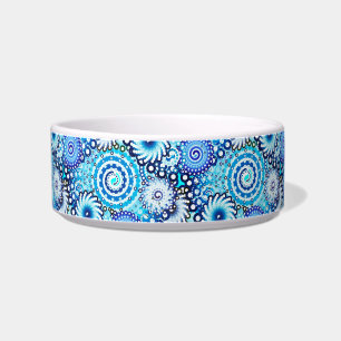 Tigela Padrão de redemoinho fractal, tons de azul