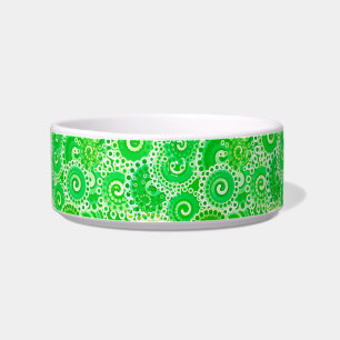 Tigela padrão de redemoinho fractal, tons de verde primav