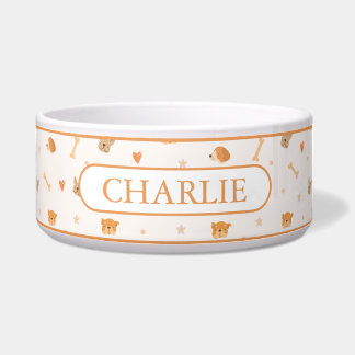 Tigela Padrão de Rostos de Cachorro Personalizado