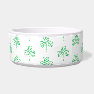 Tigela Padrão de Shamrock de Impressão de Pata Cachorra