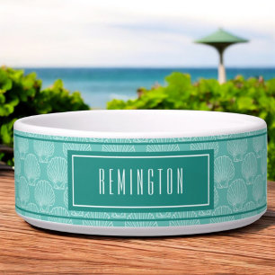 Tigela Padrão De Shell Do Mar De Praia No Nome De Pet Per