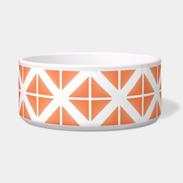 Tigela Padrão de Triângulo de Trendy Laranja (Frente)