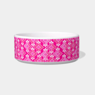 Tigela Padrão de Wallpaper Art Deco, cor-de-rosa Fuchsia