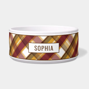 Tigela Padrão de Xadrez e Nome Personalizado das Cores d