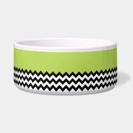 Tigela Padrão de ziguezague preto e branco, Chevron, verd