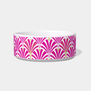 Tigela Padrão do ventilador Art Deco - cor-de-rosa fuchsi
