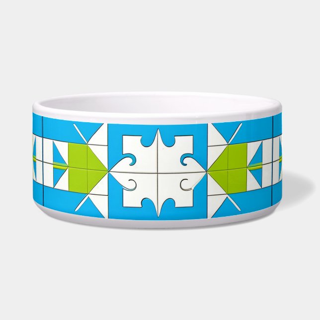 Tigela Padrão Estilizado de Peças de Quebra-Cabeça (Frente)