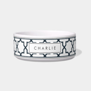 Tigela Padrão Estrela Cinza Carvão e Branco Personalizado