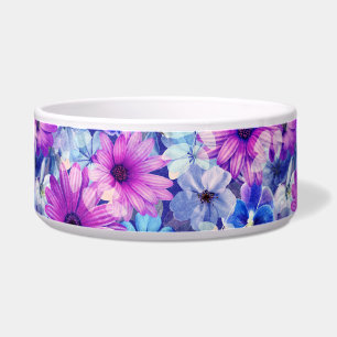 Tigela Padrão Floral Azul Magenta Rosa