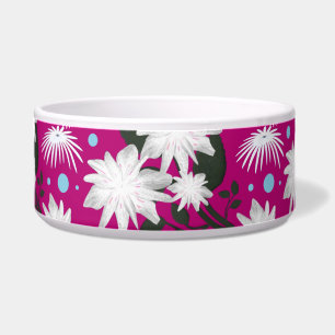 Tigela Padrão Floral Branco Elegante Design Botânico