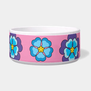 Tigela Padrão Floral Cor-de-Rosa Azul