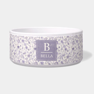 Tigela Padrão Floral de Flores de Lavanda Roxo Aquarela