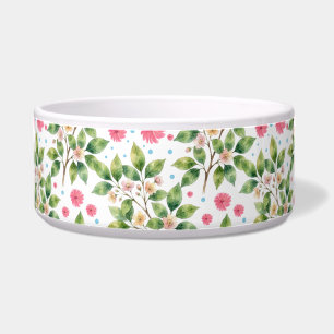 Tigela Padrão Floral de Galho de Flor de Aquarela