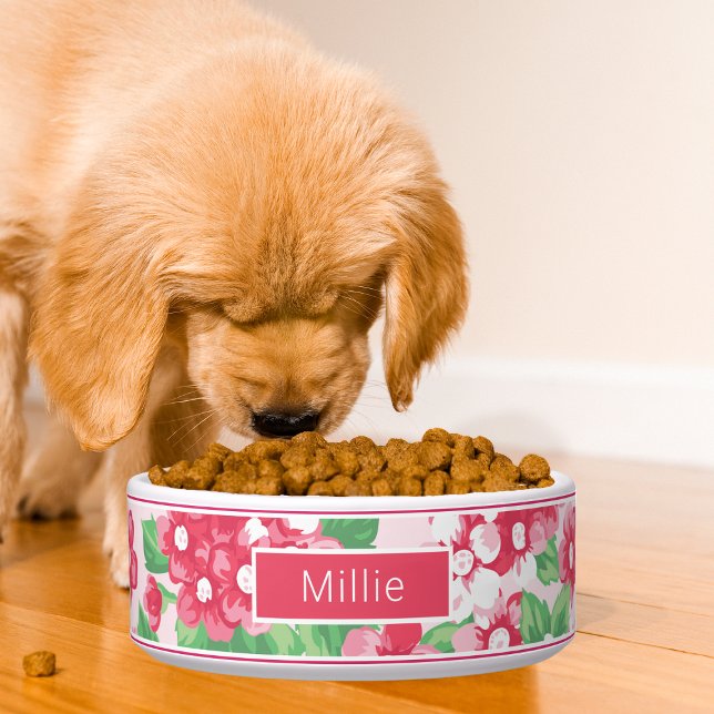 Tigela Padrão Floral Moderno Rosa-Chic (Criador carregado)