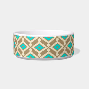Tigela Padrão Ikat - Turquesa, Taupe e Beige