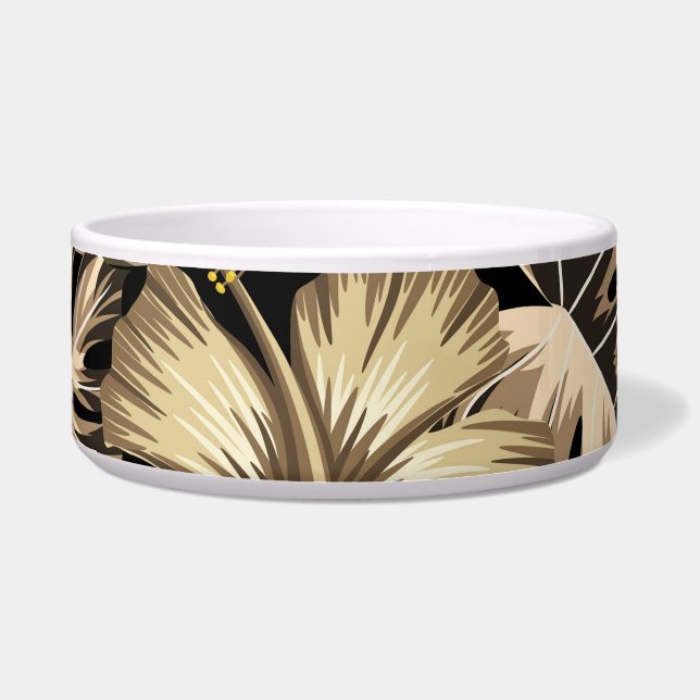 Tigela Padrão Invisível Floral com Folhas. (Frente)